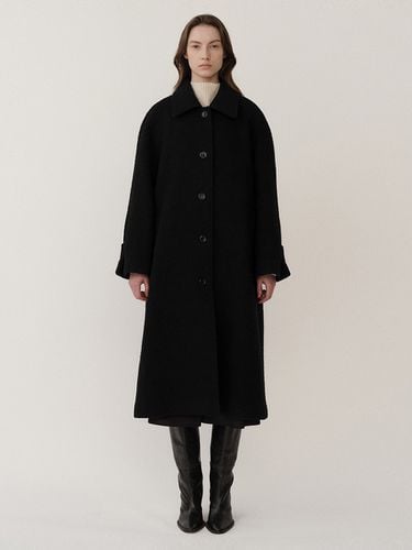 Boucle Wool Coat - Black - KINDERSALMON - Modalova