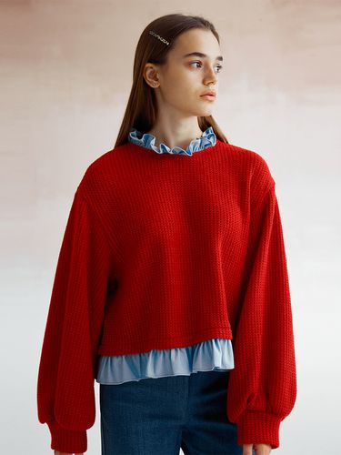 Frill Shirt Knit_Red - DEW E DEW E - Modalova