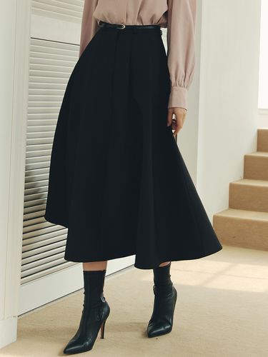 Belt A-line Flare Skirt_Black - ZEROSTREET - Modalova