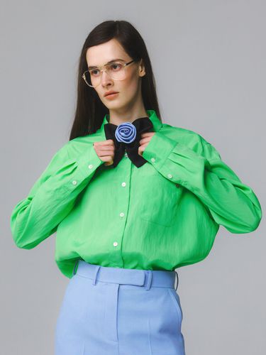 Viscos Silky Shirt_Green - MOONSUN - Modalova