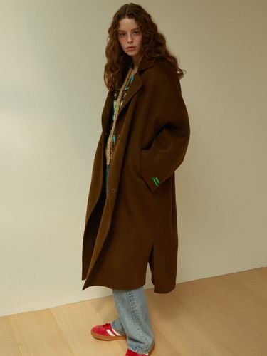 Handmade Belted Slit Wool Coat () - GREENBUTTER - Modalova