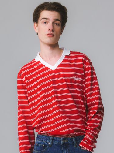 UNISEX Stripe V Neck Rugby Shirts / - MOONSUN - Modalova