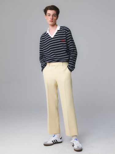 Men Crape Boots Cut Slacks - MOONSUN - Modalova