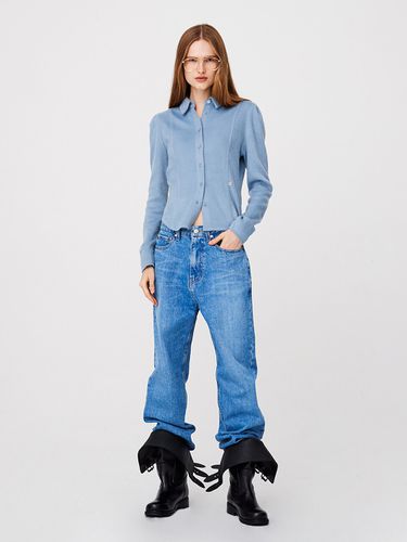 Straight Cropped Denim Pants_Medium Wash - MOONSUN - Modalova