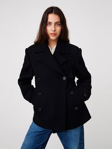 Two-Way Double Pocket Pea Coat_Black - MOONSUN - Modalova