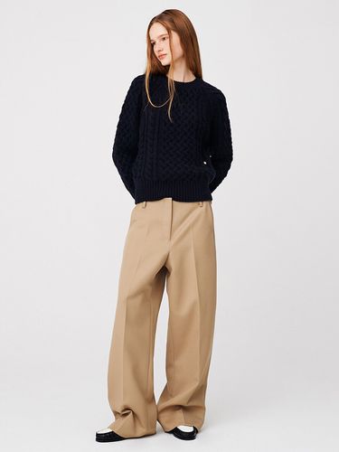 Low Rise Wide Pants _ Beige - MOONSUN - Modalova