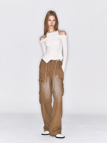 Washing Cargo Pants_Brown - ASURA - Modalova