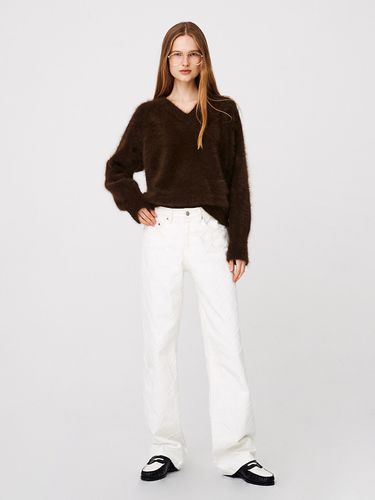 Check Embroidery Jeans - MOONSUN - Modalova