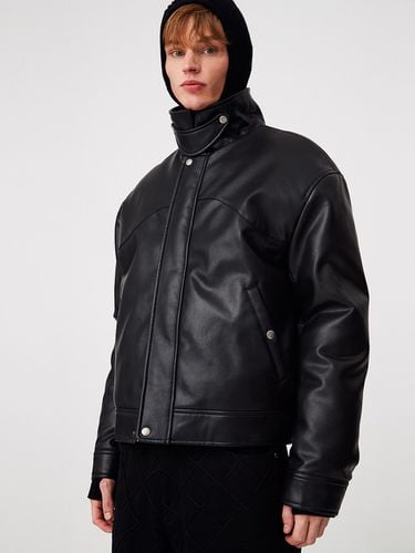 Vegan Leather Puffer Blouson_Black - MOONSUN - Modalova