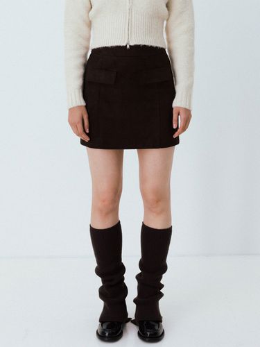 Faux Suede Mini Skirt (Dark Brown) - LE - Modalova