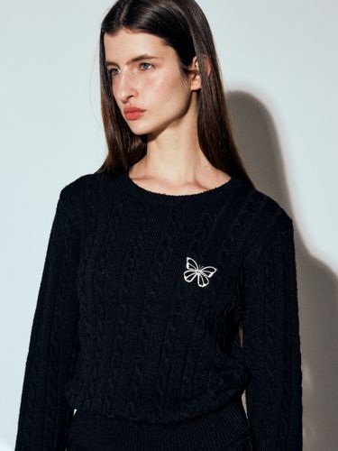 Cashmere Cable Knit_Black - NICK&NICOLE - Modalova