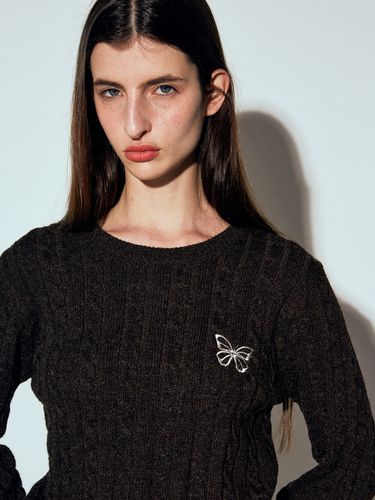 Cashmere Cable Knit_Deep Brown - NICK&NICOLE - Modalova