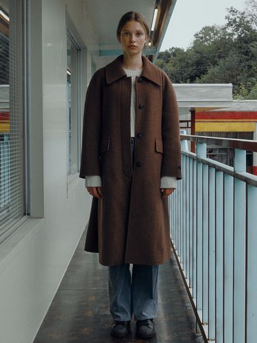 Cashmere Belted Mac Collar Handmade Coat - on&on - Modalova