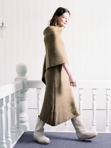 Mohair Blend Knit Skirt - MOONSUN - Modalova