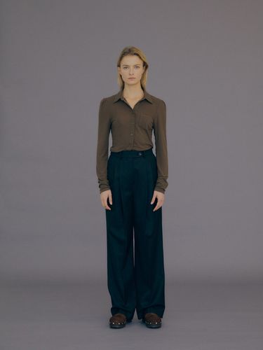 Two Tuck Wide Pants_Black - MOONSUN - Modalova