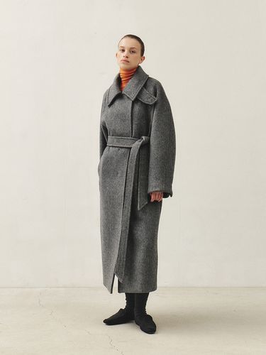 Rtw Cashmere Semi Double Coat_Grey - MOHAN - Modalova