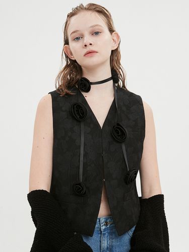 Lunar Flower Vest (Black Flower) - MOONSUN - Modalova