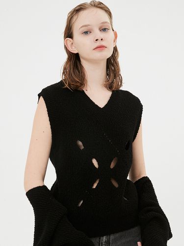 Eclipse Argyle Hole Knit Vest () - MOONSUN - Modalova