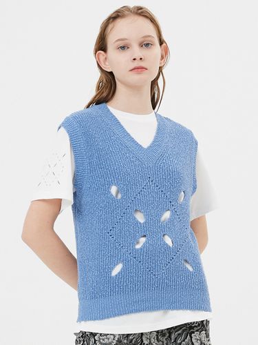 Eclipse Argyle Hole Knit Vest () - MOONSUN - Modalova