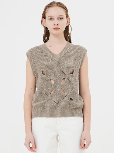 Eclipse Argyle Hole Knit Vest () - MOONSUN - Modalova