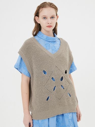 Unisex Eclipse Argyle Hole Knit Vest () - MOONSUN - Modalova