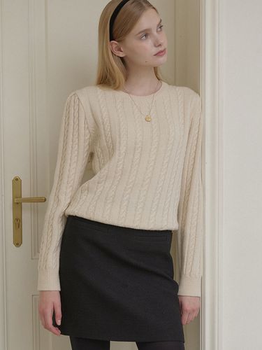 Wool Cable Pullover Sweater - NONLOCAL - Modalova