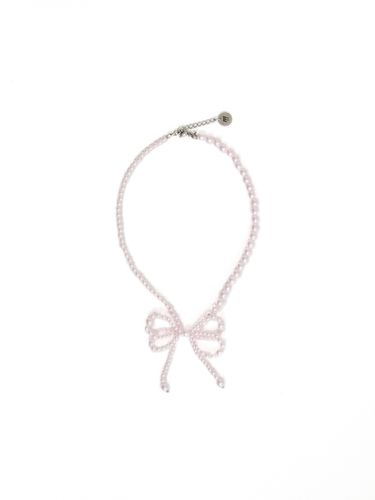 Ribbon Pearl Necklace - Baby Pink - MSKN2ND - Modalova