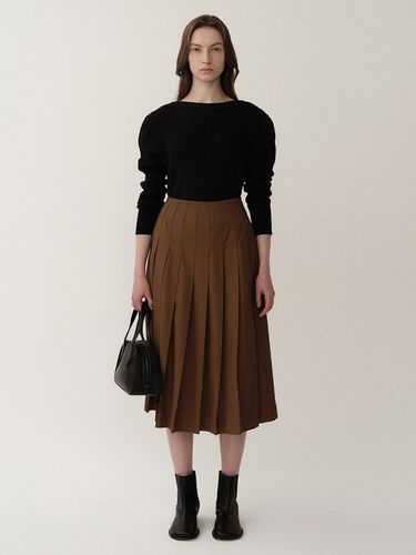 Pleated A-line Skirt - Bark - KINDERSALMON - Modalova