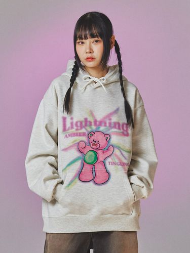 Oversized Lightning Bear Hoodie - AMBLER - Modalova