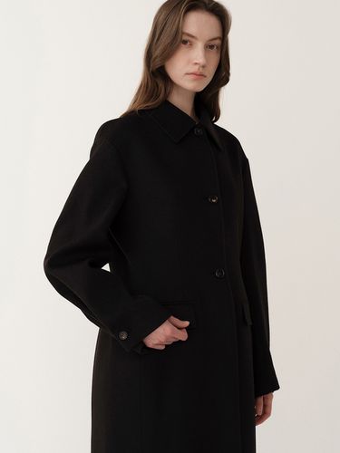 Romane Hourglass Wool Coat - Black - KINDERSALMON - Modalova