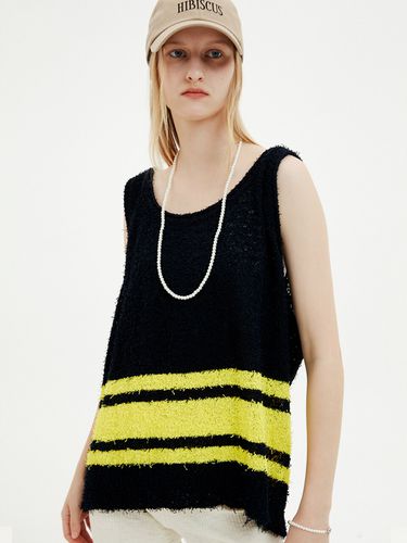 Tail Yarn Stripe Knit Vest ()(Unisex) - MOONSUN - Modalova