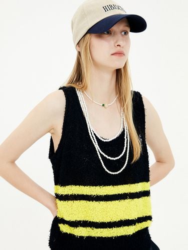 Tail Yarn Stripe Knit Vest ()(Women) - MOONSUN - Modalova