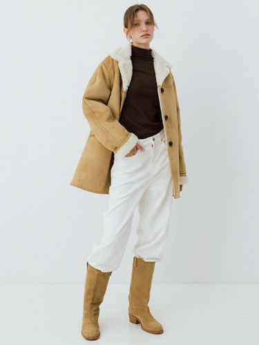 Shearling Half Coat (Beige) - LE - Modalova