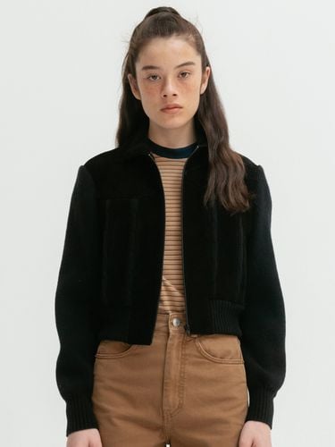 Via Suede Knit Blouson - Black - VIA PLAIN - Modalova