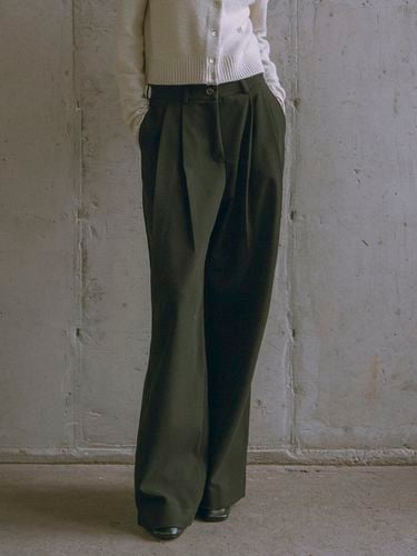 Double Weave Two Tuck Wide Slacks - Siyazu - Modalova