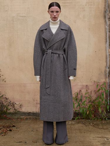 Handmade Balloon Sleeve Wool Wrap Coat (2 Colors) - ouie - Modalova