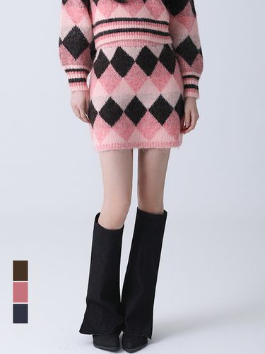 Argyle Slit Middle Skirt - AVANDRESS - Modalova