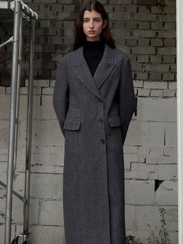 Handmade Wool Half Double Lapel Coat - ouie - Modalova