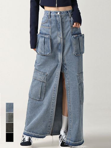 Evelyn Long Denim Skirt - AVANDRESS - Modalova