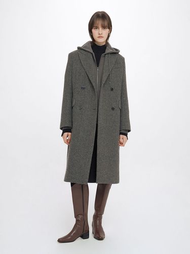 Alpaca Double Coat, Melange Khaki - RAIVE - Modalova