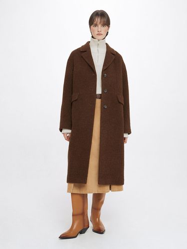 Boucle Long Coat, Brown - RAIVE - Modalova