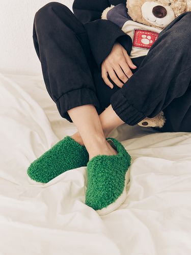 Holiday Fur Platform Loafers_Chunky Green - ETELIN - Modalova