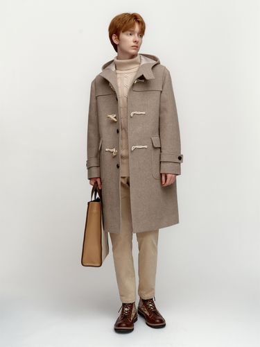 Wool Duffle Hooded Coat - Beige - SOLEW - Modalova