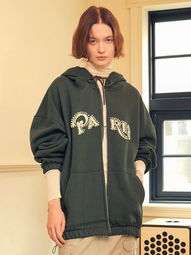 Parisian Handmade Art Piece Zip Up Hoodie - beyondcloset - Modalova