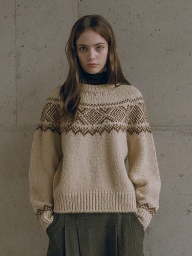 Oversized Alpaca Nordic Sweater - Siyazu - Modalova