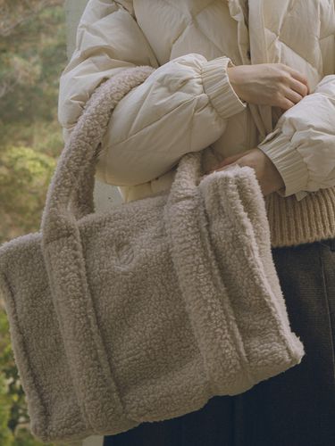 Shearling Tote Bag M_Beige - Siyazu - Modalova