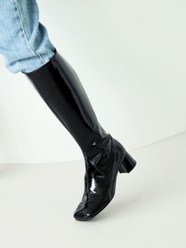 Square Line Boots_Patent Black - SALONDEJU - Modalova