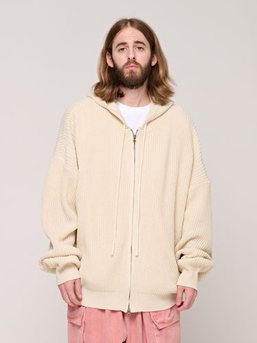 Knitted Hood Zip-Up Jacket - CARGOBROS - Modalova