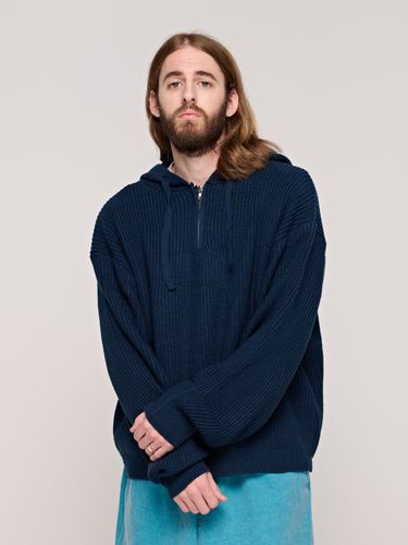 Half Zip-Up Hooded Knit Sweater _ - CARGOBROS - Modalova