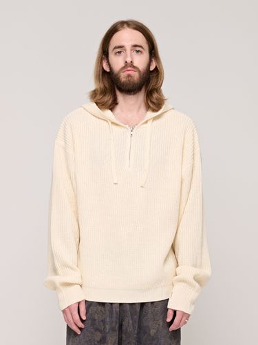 Half Zip-Up Hooded Knit Sweater - CARGOBROS - Modalova